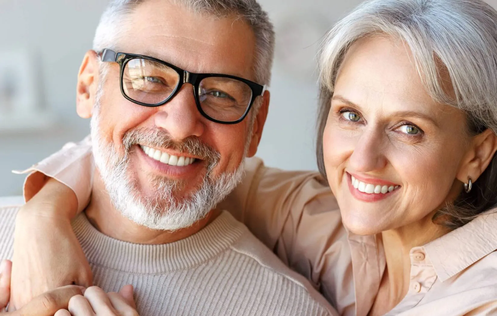 Couple with all-on-4 dental implants