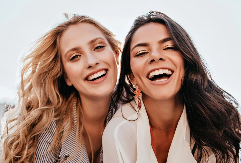 Female patients with healthy and bright smile